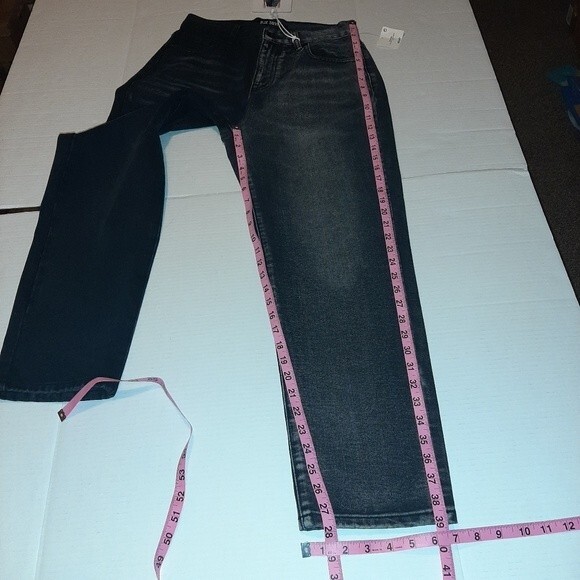Blue Savvy Jeans Straight Leg Mom Fit 2 tones denim Black Grey Size 7/28 - Picture 8 of 13